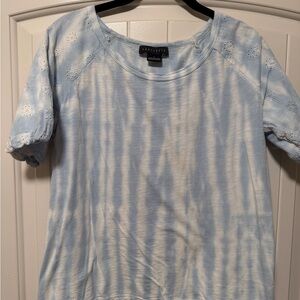 Sanctuary Light Blue Tie-Dye Short Sleeve Top